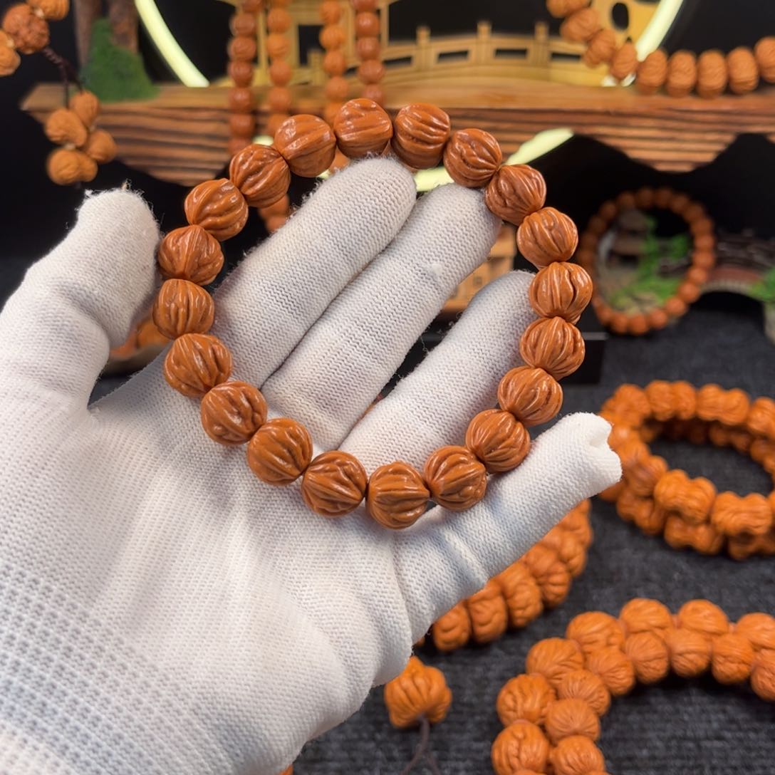 桃核吊坠F9链接手串