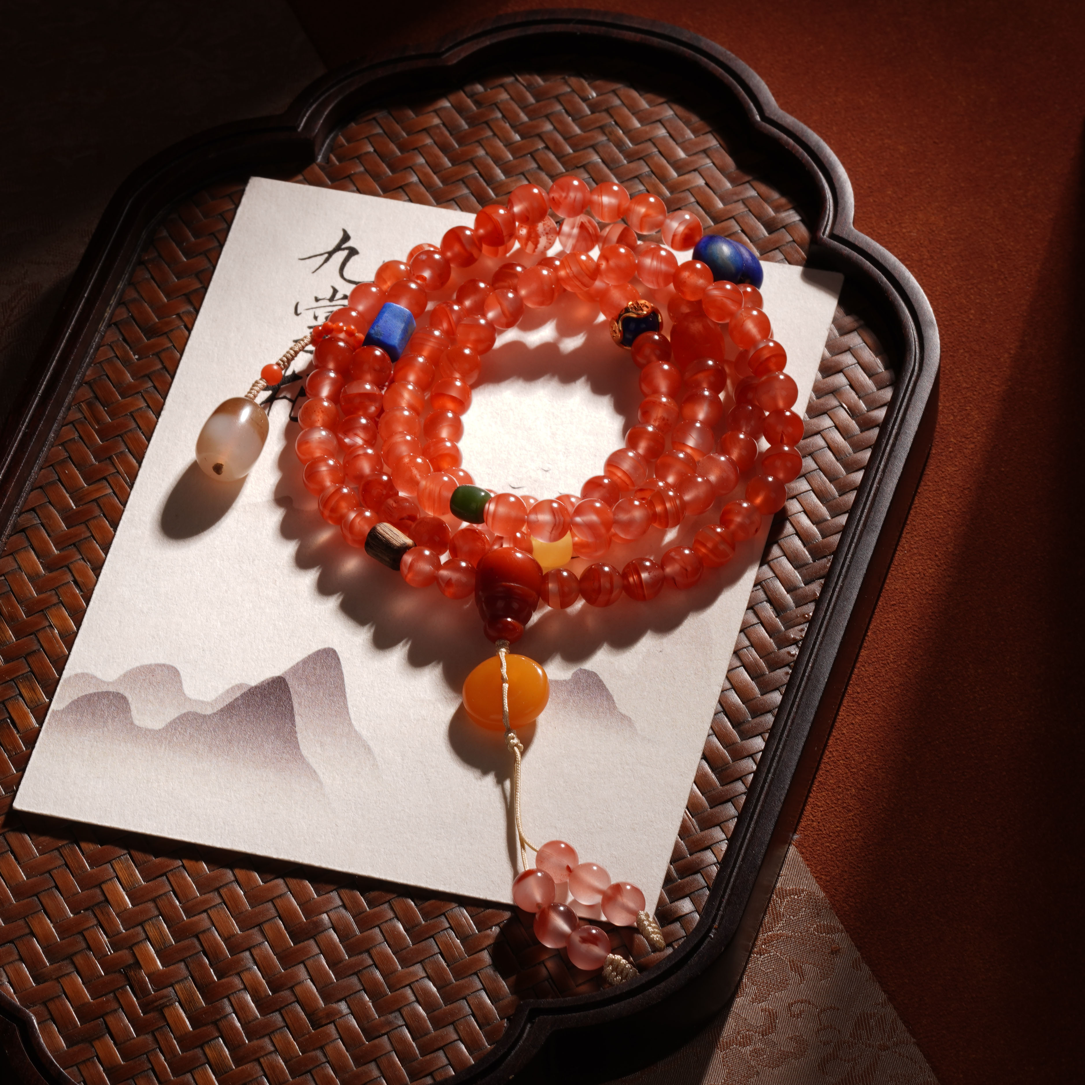 【板娘甄选】天然南红多圈手串简约设计18k金配饰—多样性发其一6mm+