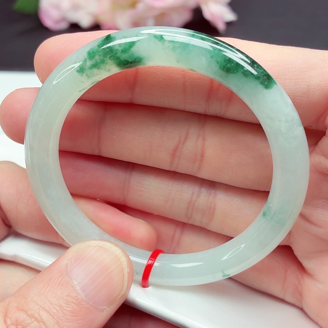 翡翠未镶嵌手镯53圈