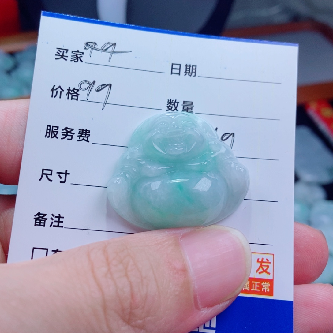 翡翠未镶嵌颈饰天然翡翠a货佛公