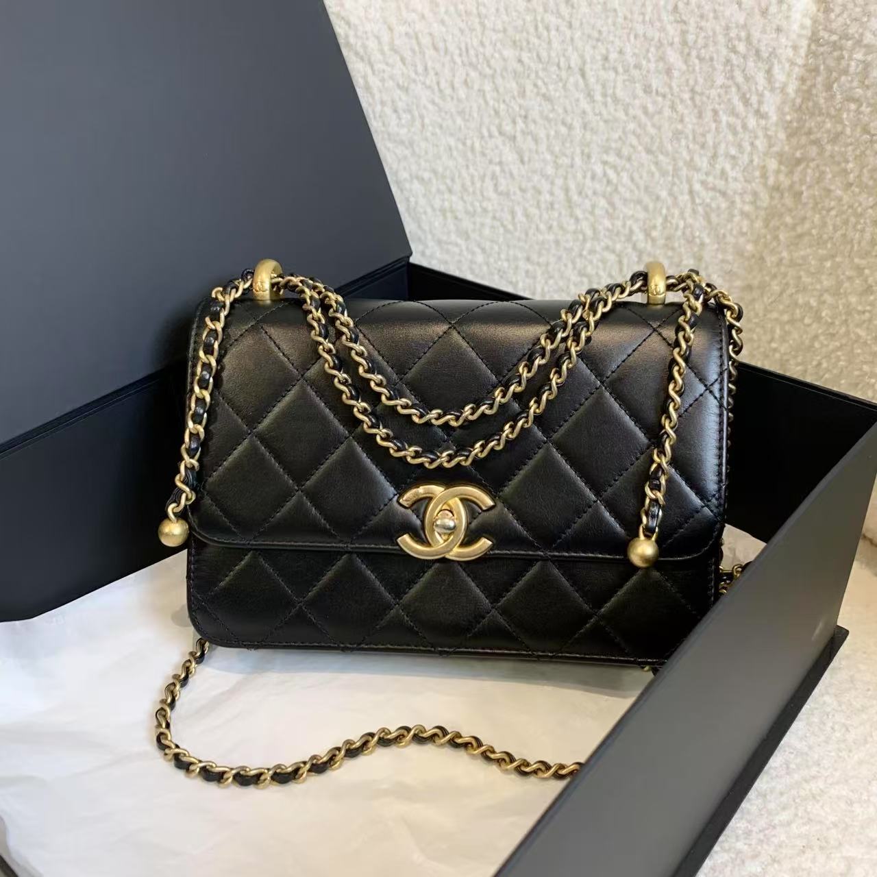 99新 Chanel/香奈儿 壹臻/21A黑金双金珠 22 cm/94114242
