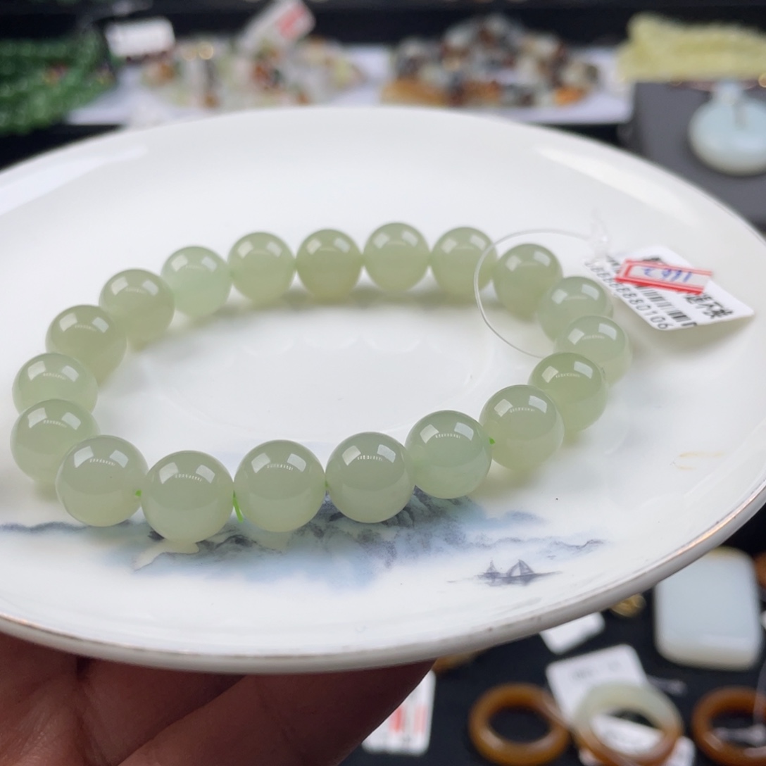 和田玉手串未镶嵌糯****吃