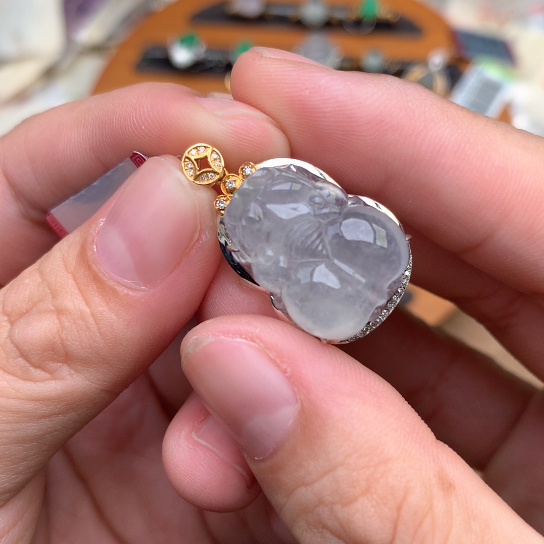 【闪购商品】18K金镶嵌挂件翡翠一