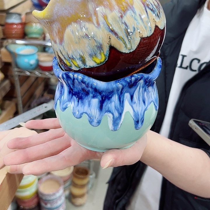 有孔.凑满10元发货多肉陶瓷花盆！