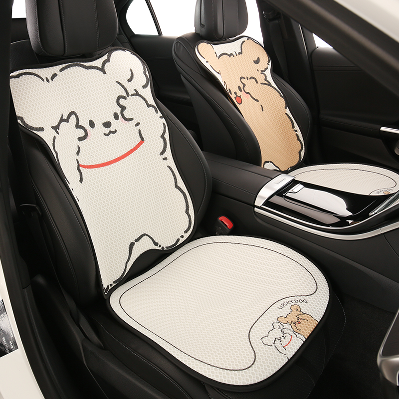 新款卡通剪刀混搭小狗透气面料四季通用汽车坐垫