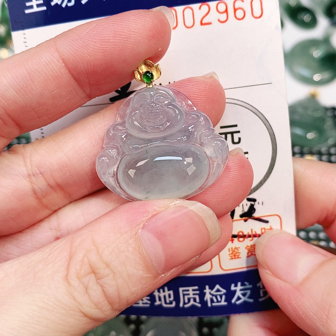 翡翠颈饰18K金镶嵌吊坠