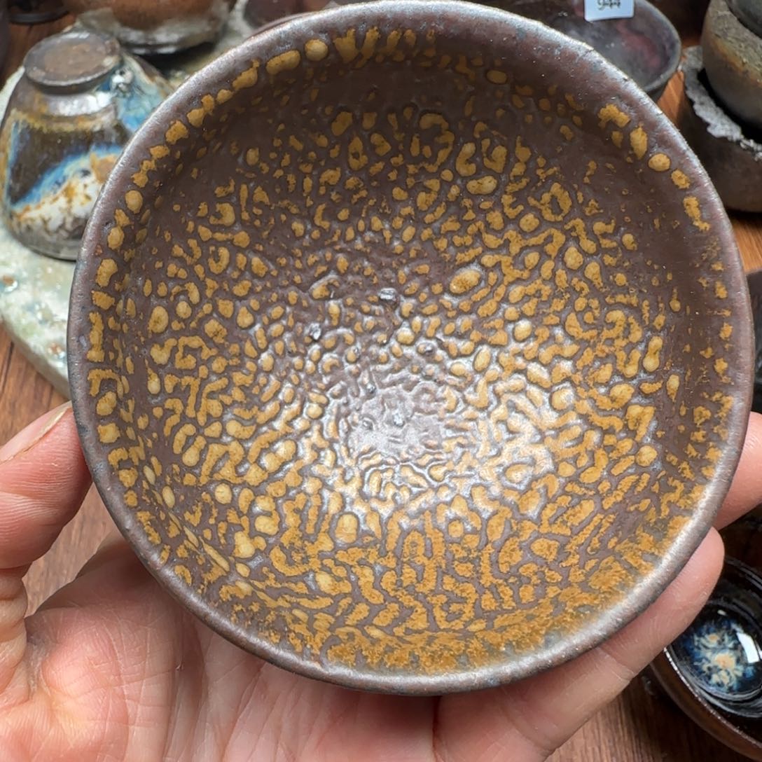 柴烧建盏茶盏茶杯974失圆落灰