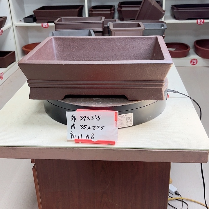 紫砂花盆双中线小