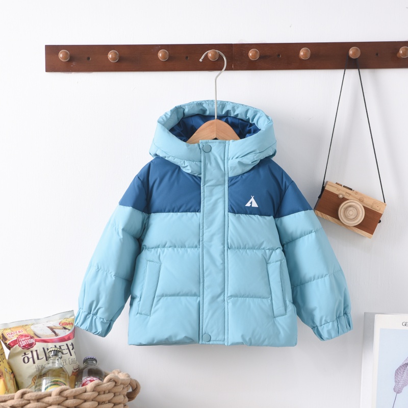 儿童羽绒服男童女童拼接连帽加厚款羽绒服羽绒服2025-1