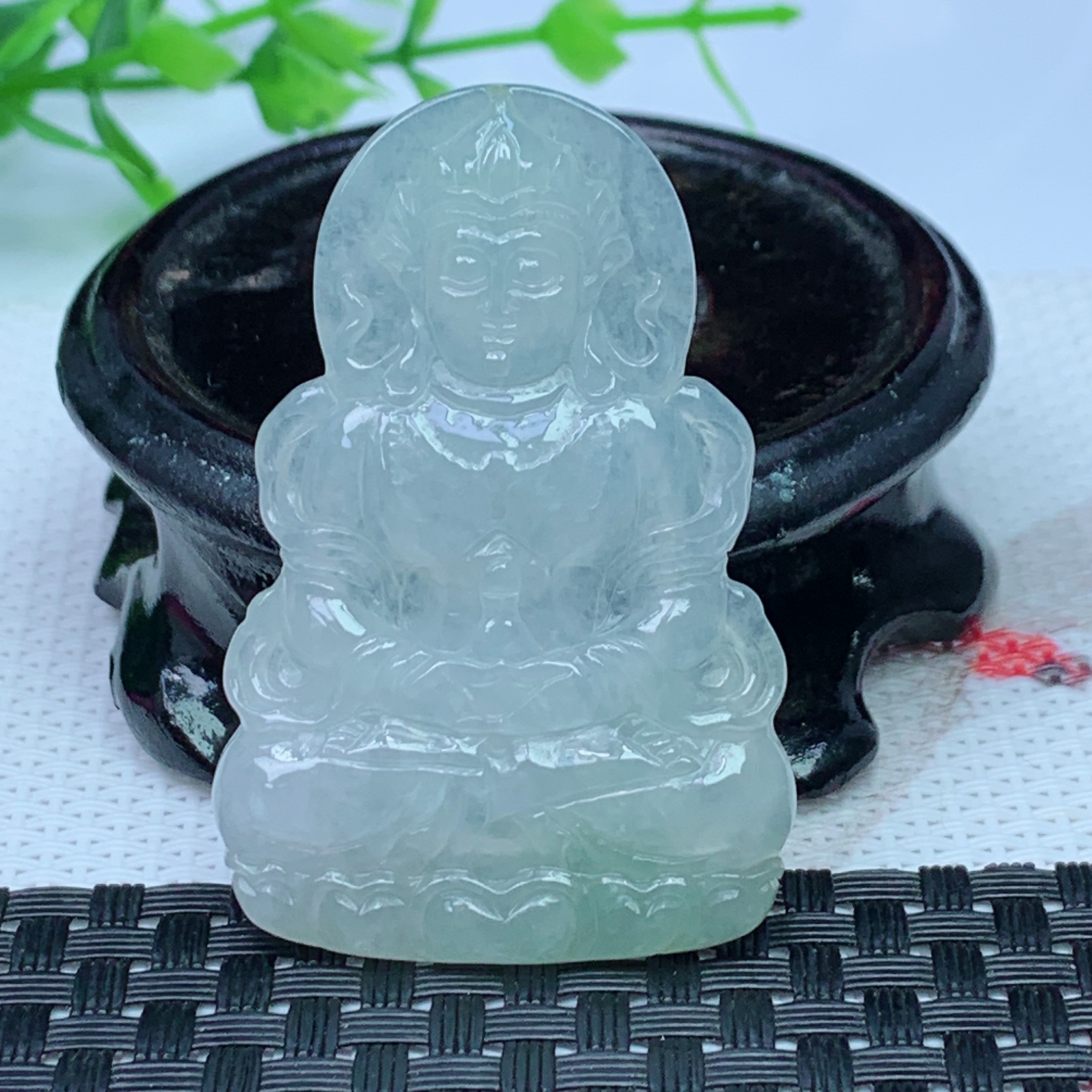 缅甸天然A货翡翠 水润渡母吊坠 尺寸；50.9*34*4.9mm
