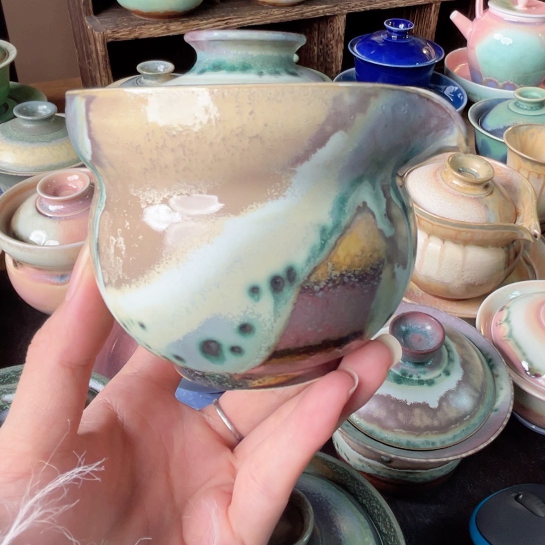 盘纯手工柴烧茶器