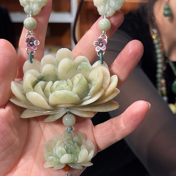 未镶嵌岫玉毛衣链