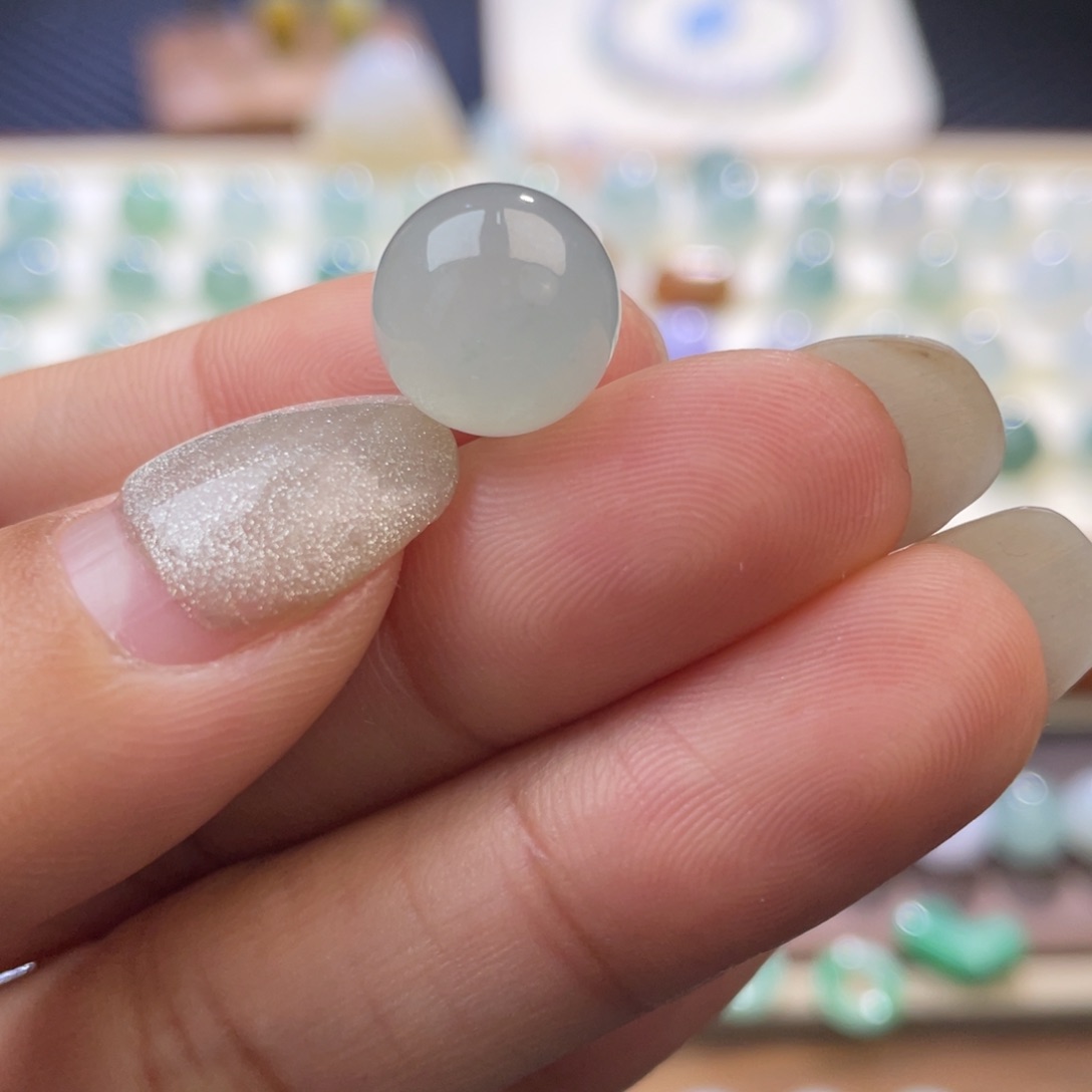 翡翠散珠白冰圆珠11.3