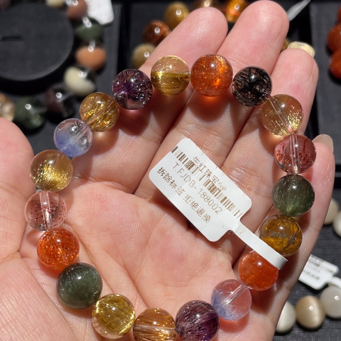 水晶手链未镶嵌发晶多宝10mm左右