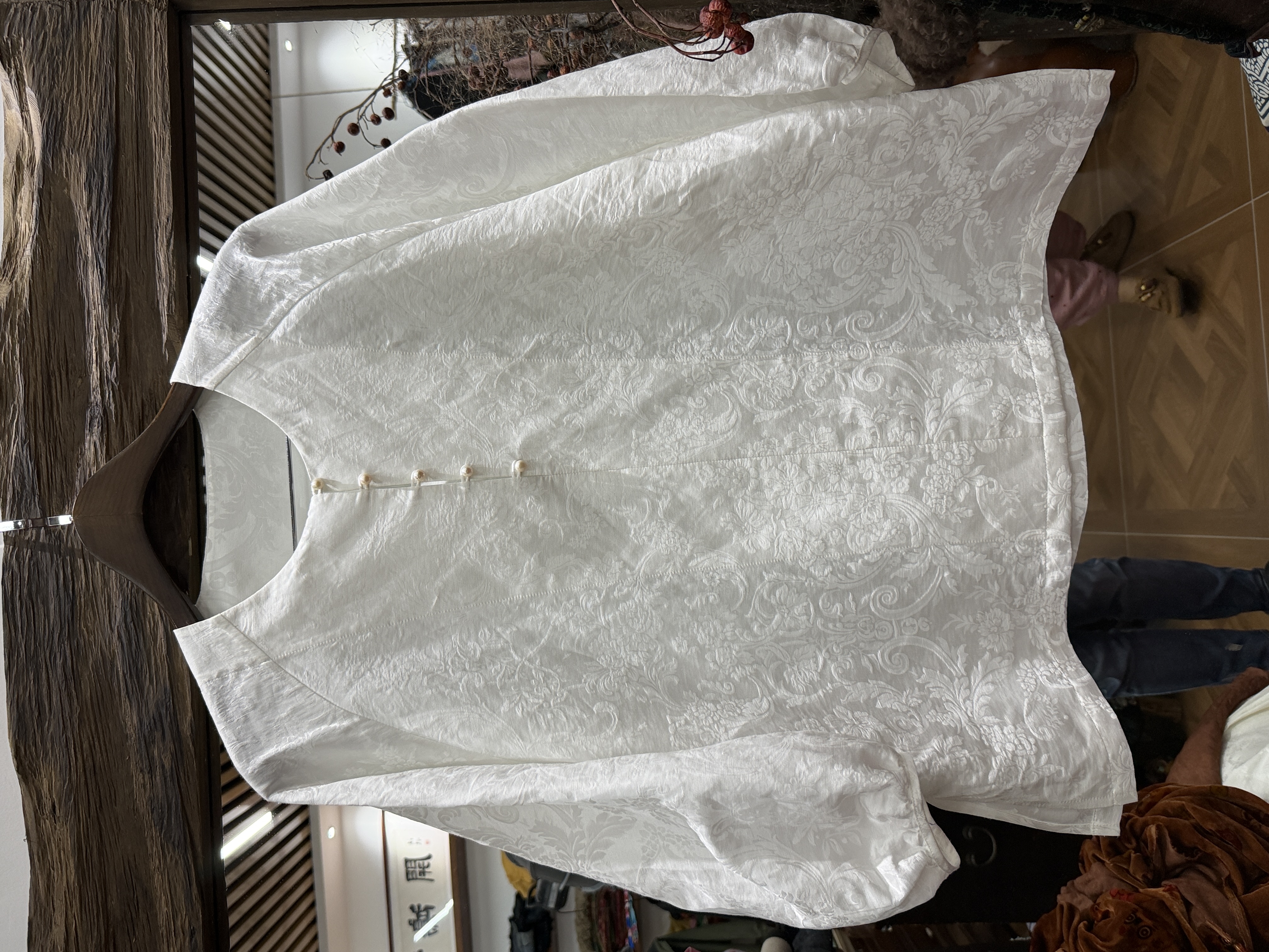 鑫禧定制国风新中式丝麻套头上衣