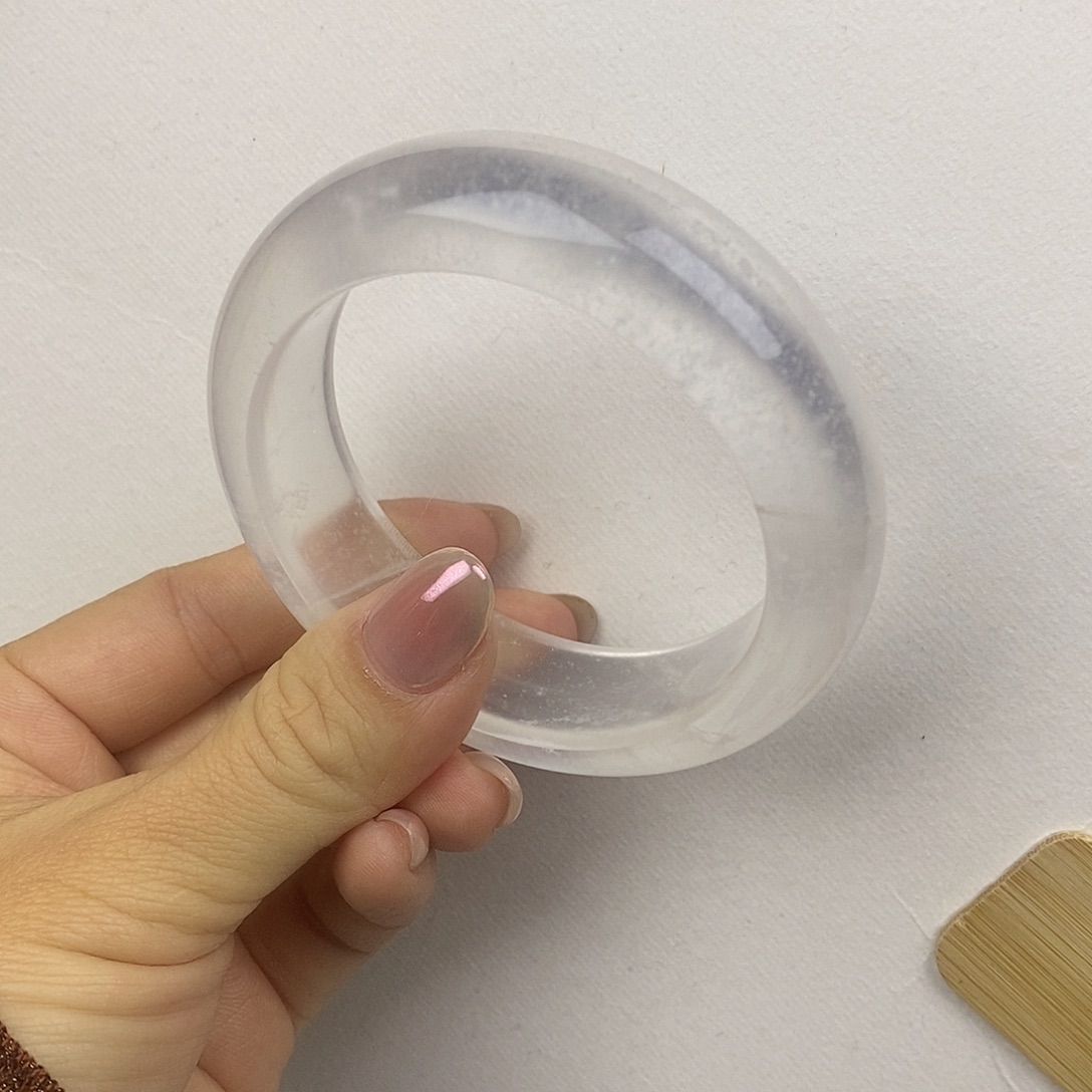 石英质玉未镶嵌手镯57.8白冰暴风雪1633