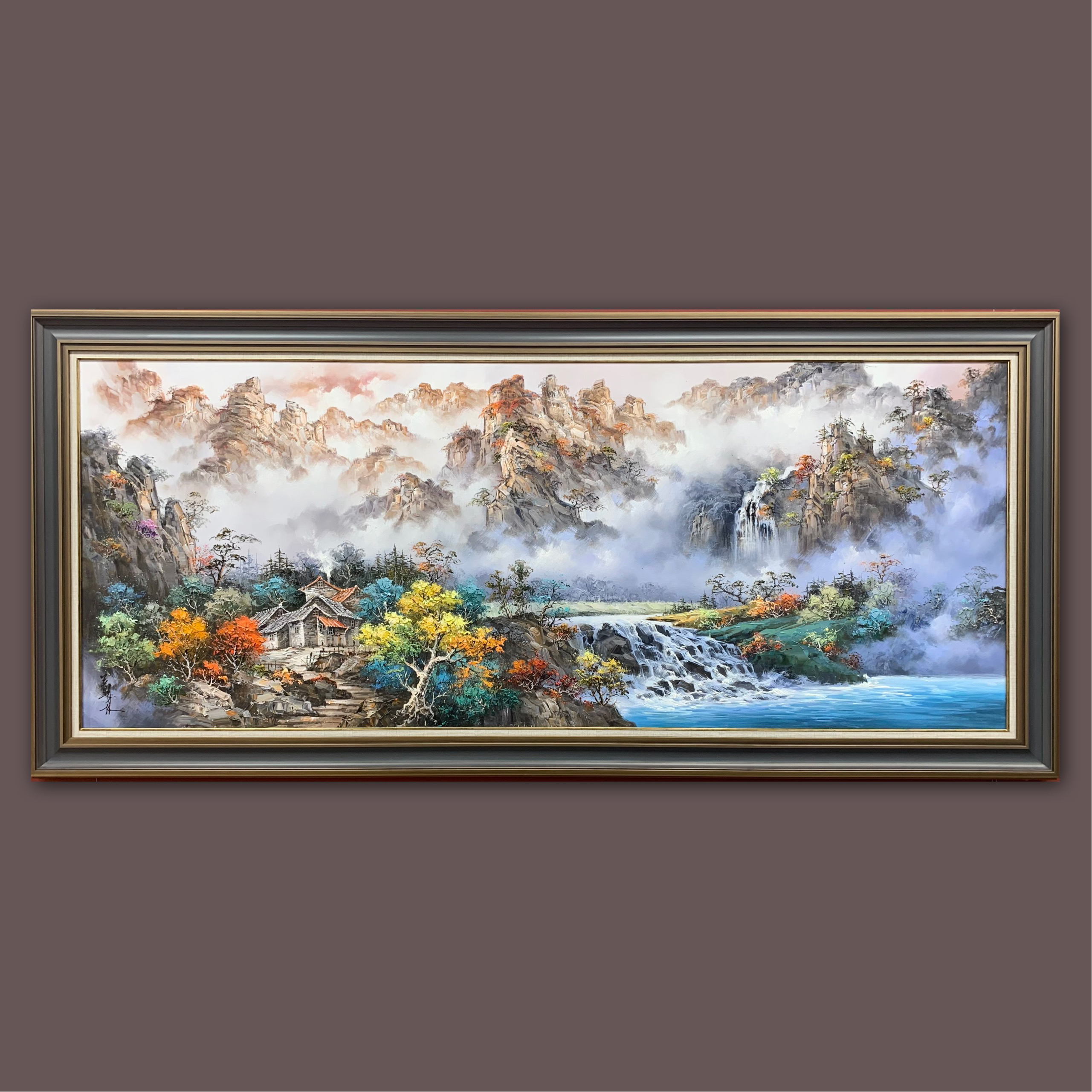 艺弘羽艺术 原创中式山水风景油画100-220