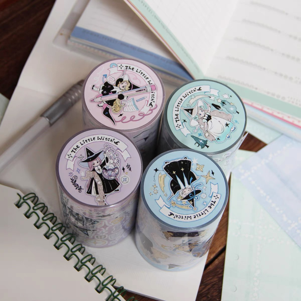 【野柚Neinei 】小小魔女模切贴纸-黑白流星-拼贴可爱手帐贴纸