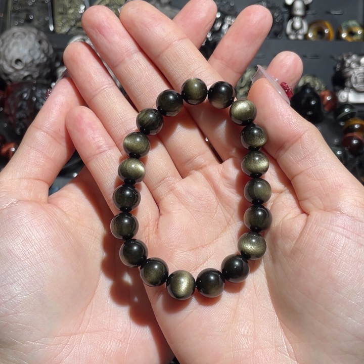 黑曜岩手串未镶嵌嗬***_