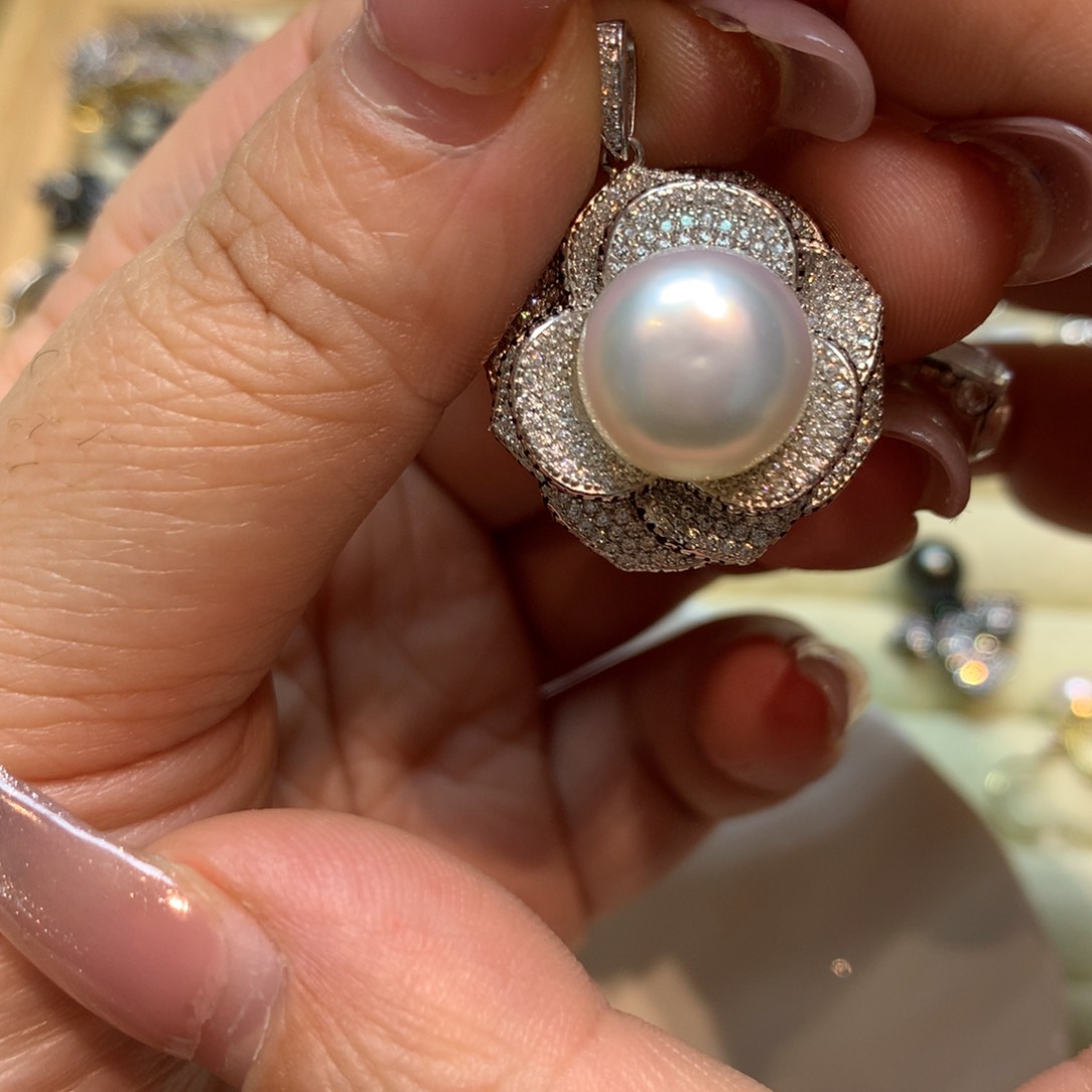 海水珍珠颈饰银S925镶嵌