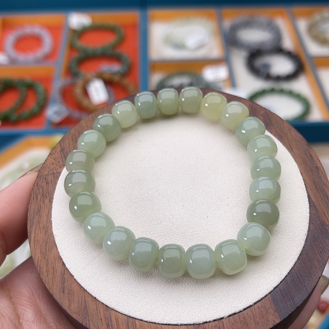 和田玉未镶嵌手串A10卡10