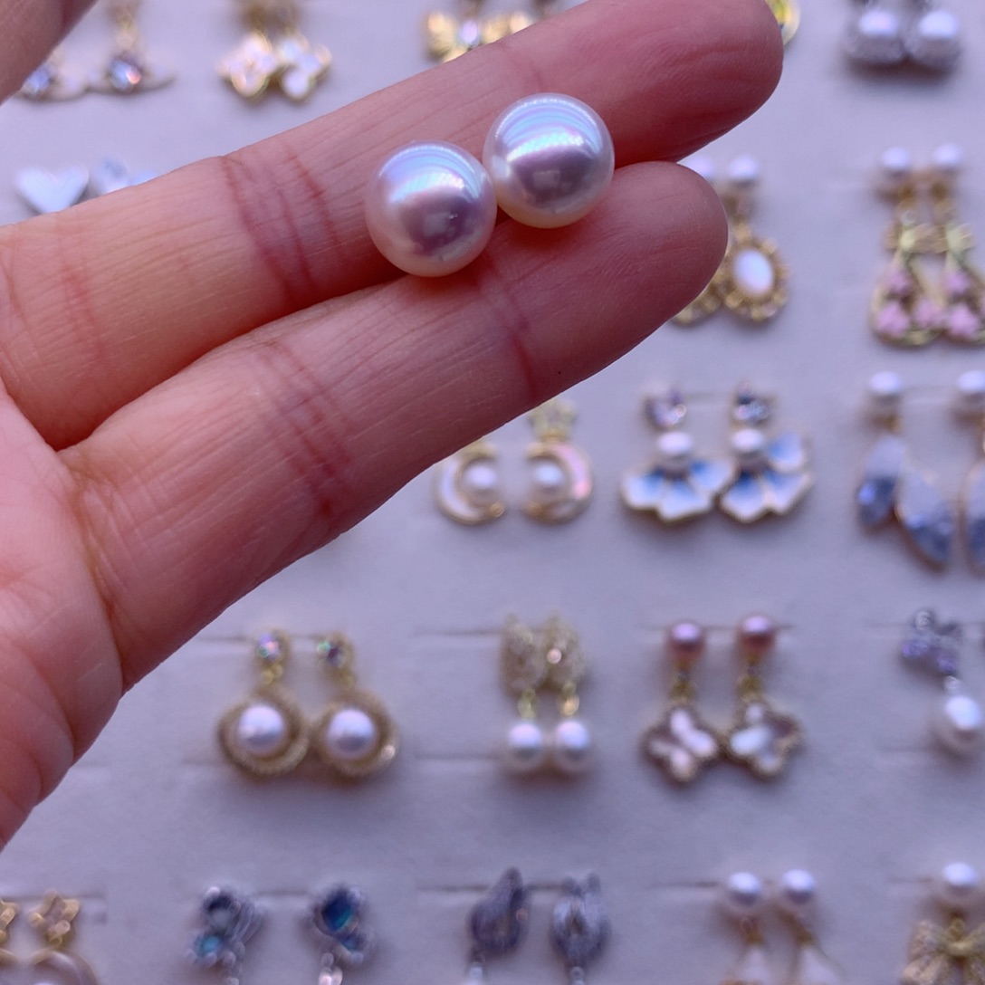 淡水珍珠耳饰合金