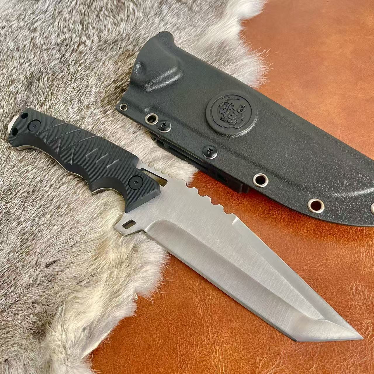 雷动福利方头摸金校尉直刀多功能户外探险露营刀锋利耐磨