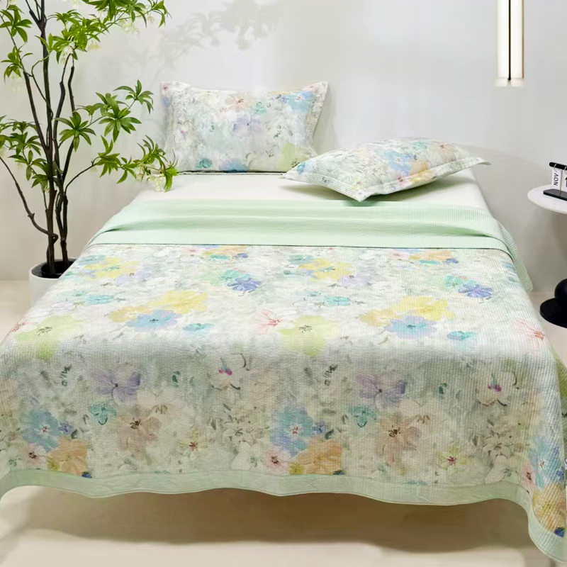 【惜梦甄选】唯美花色 双面莱赛尔加竹纤维面料单件床盖 丝丝滑滑