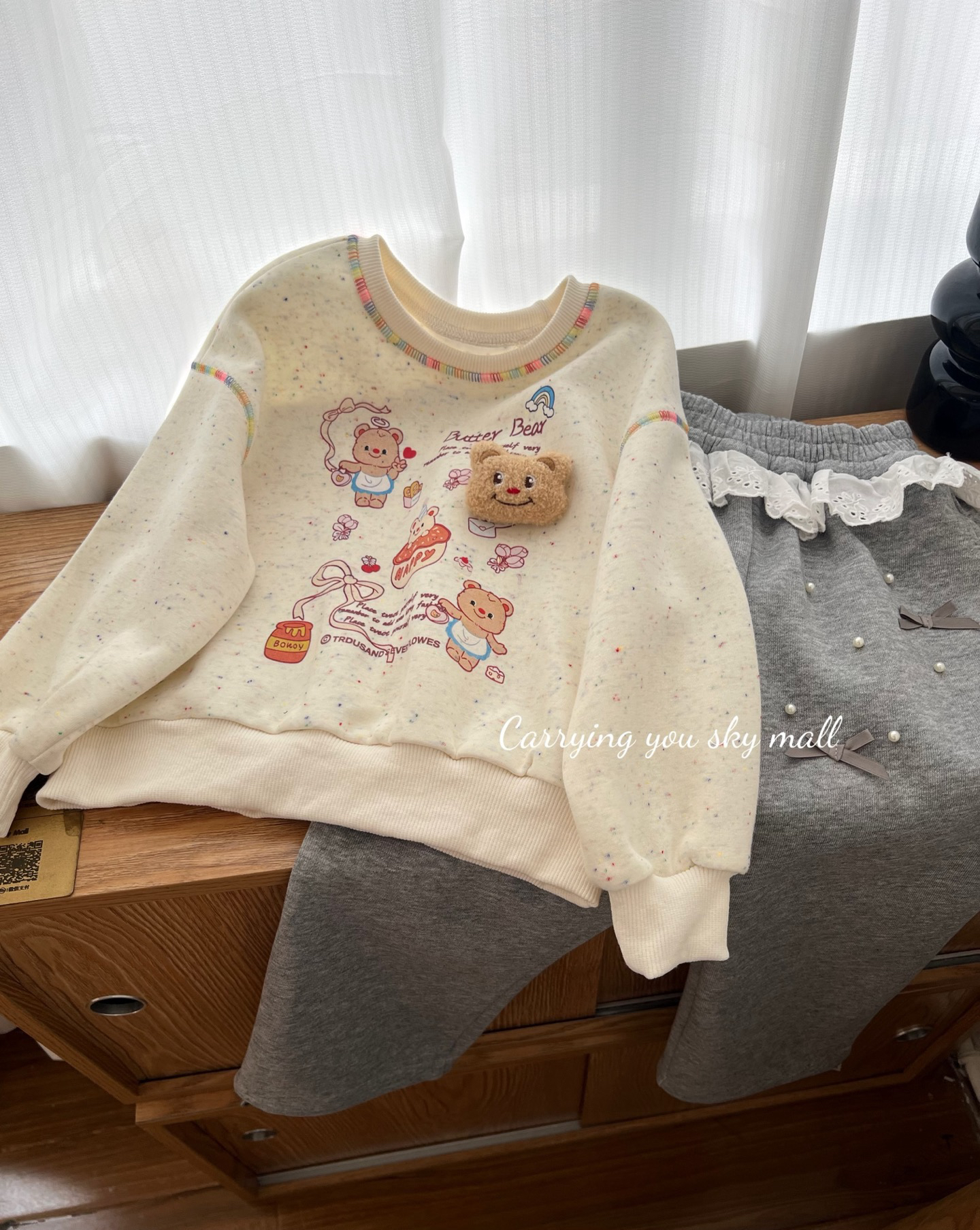 新款2025秋冬女童时尚休闲长裤亮闪蝴蝶结