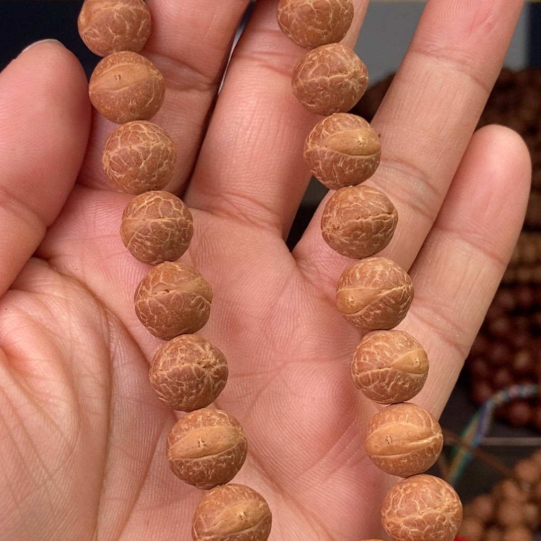 凤眼菩提手串尼泊尔凤眼实心红油皮大眼睛12mm