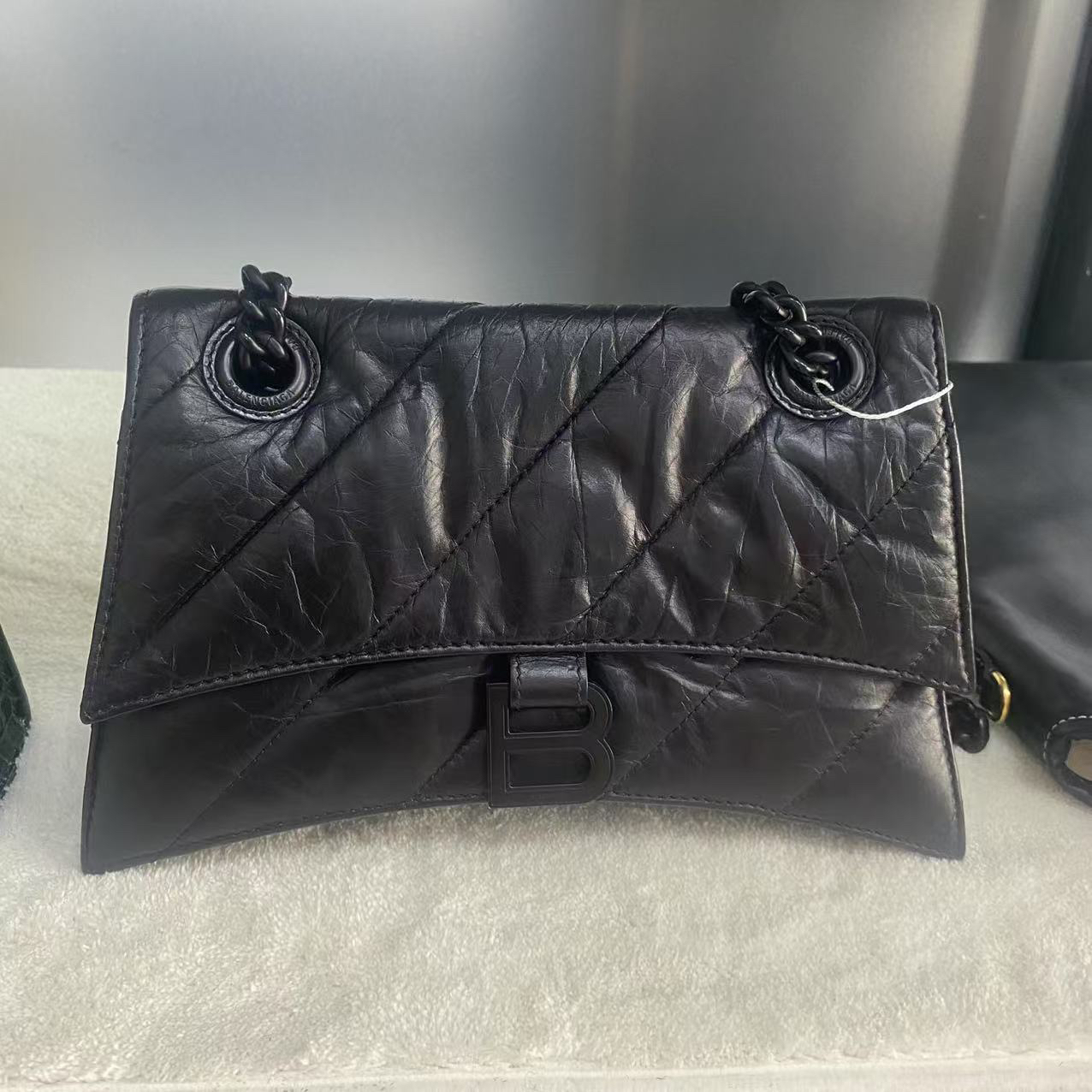 99新 Balenciaga/巴黎世家 巴黎世家 crash小号黑色单肩包