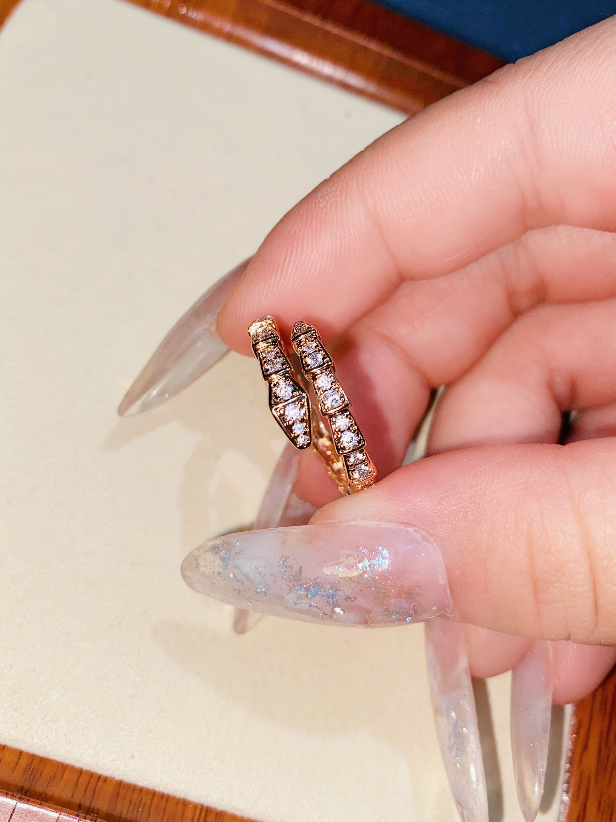  高订典藏金色蛇骨戒指 下单备注圈口号S6