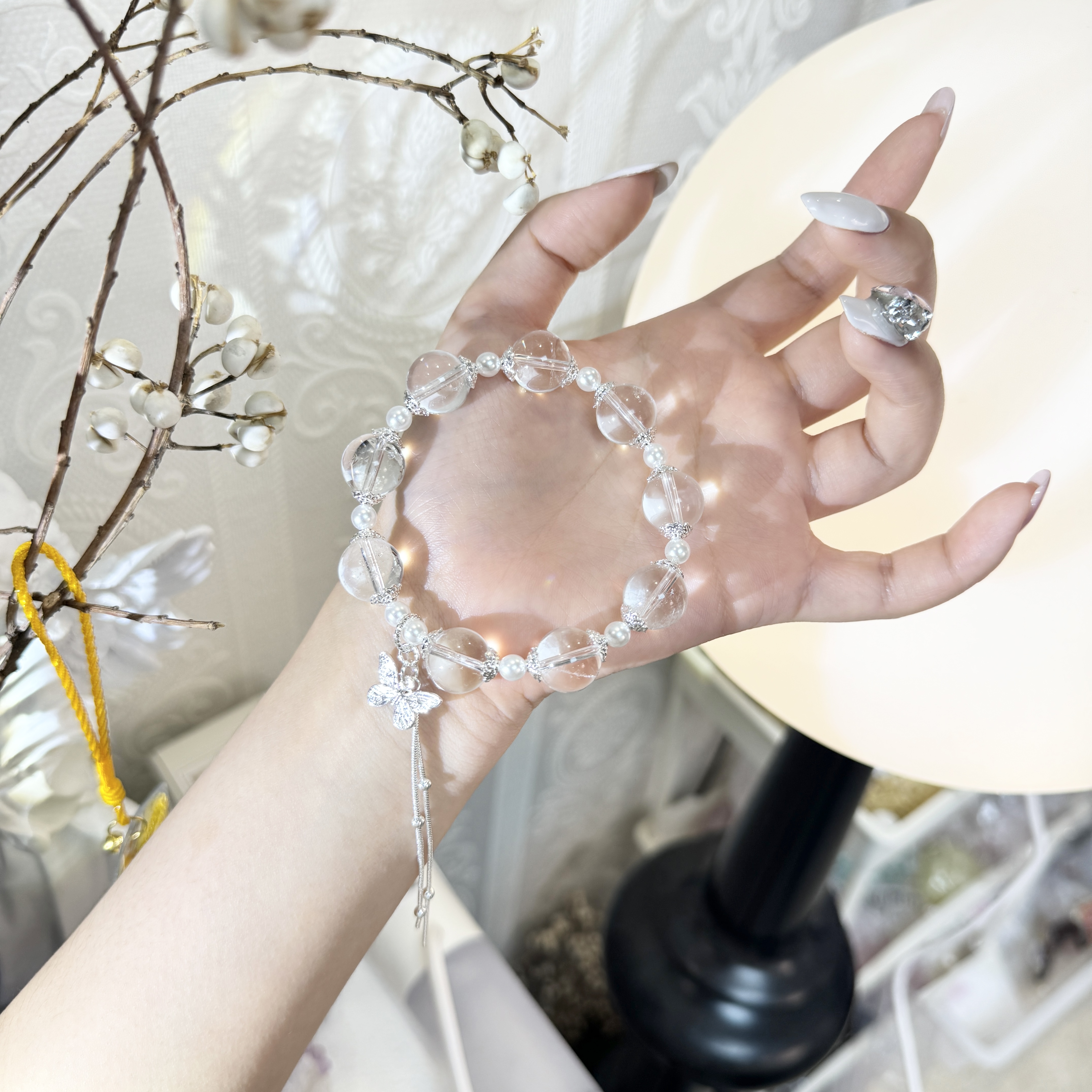 源源手作*蝶羽冰晶手串C