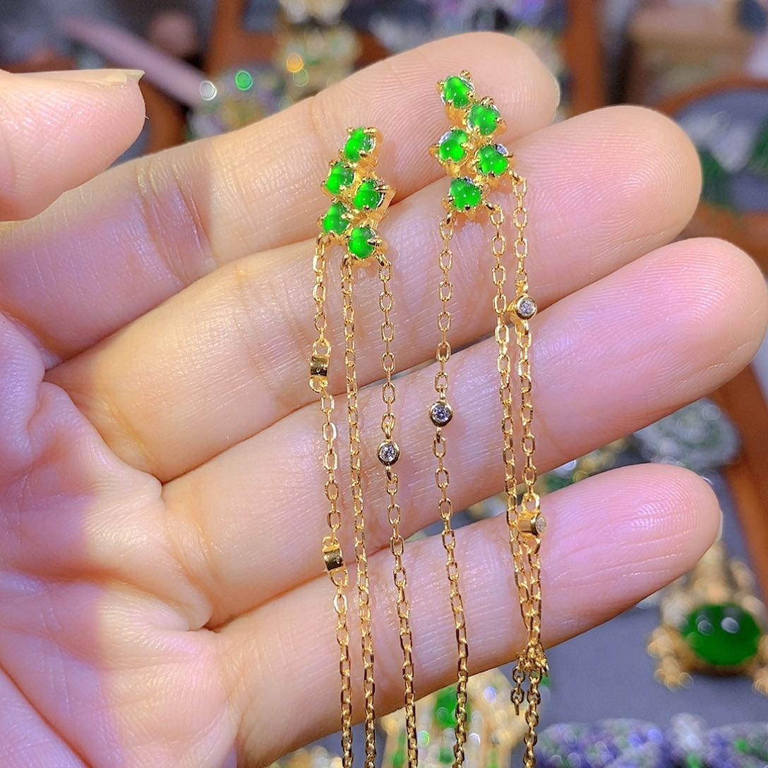 颈饰银S925镶嵌翡翠