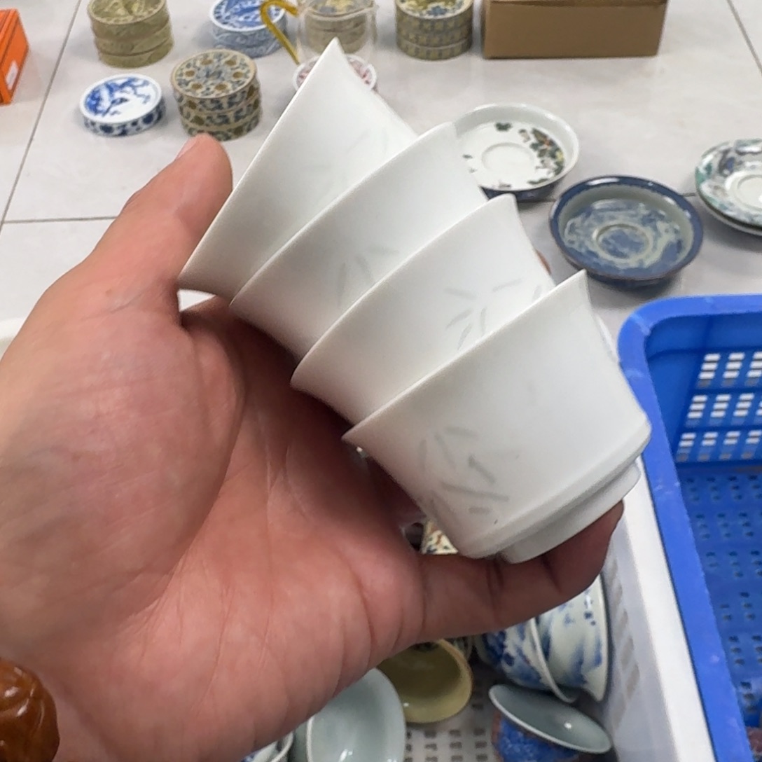 陶摆件景德镇玲珑小客杯