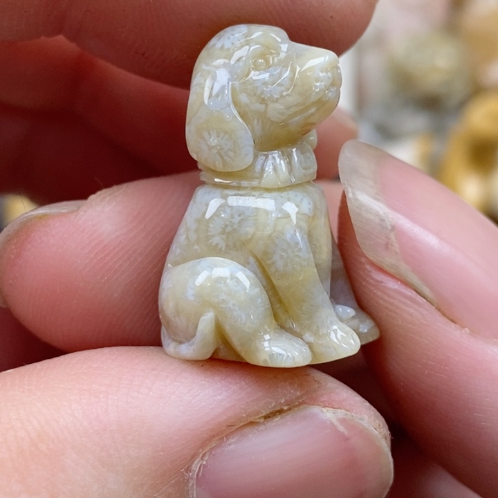 颈饰未镶嵌硅化珊瑚（珊瑚玉）小摆件