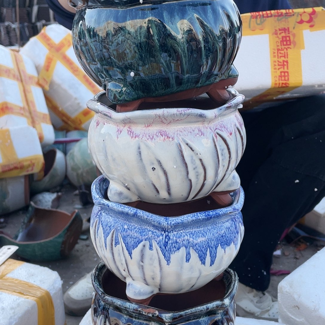 宜兴紫砂粗陶花盆