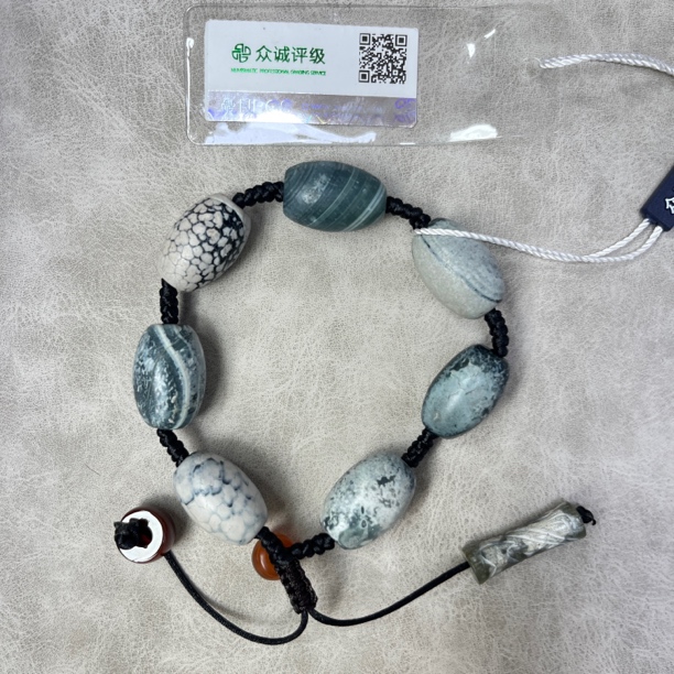 椭圆玛瑙带沁色手串  YZ1106 [燕赵造物司］