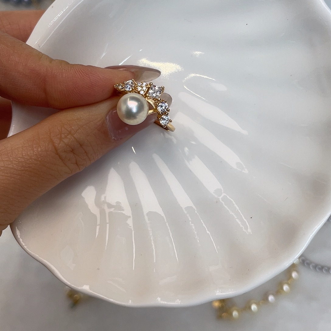 海水珍珠戒指银S925镶嵌