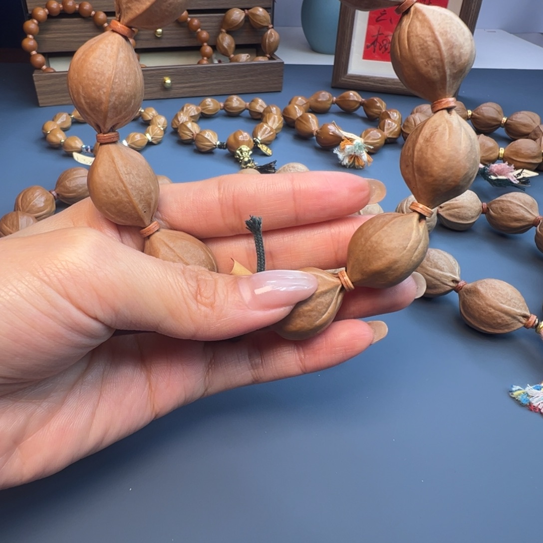 万***3橄榄核手串梅林铁核 19×29 原皮鲨鱼背