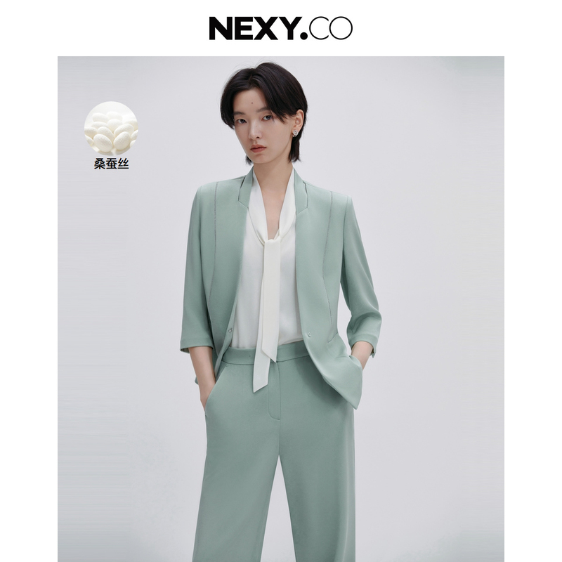 NEXY.CO/奈蔻丝绸外套气质时尚休闲夏季春夏桑蚕丝职业XA02029I1