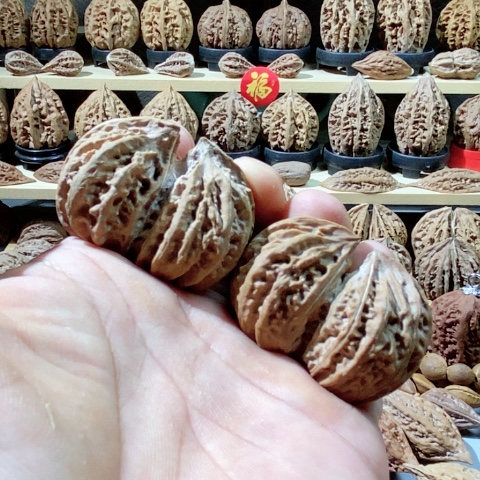 文玩核桃把件双棒连体