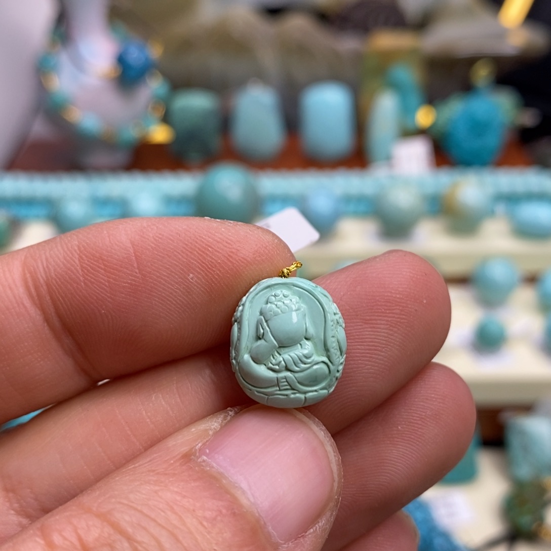 绿松石未镶嵌珠宝奇石12.7×7.4×14.5