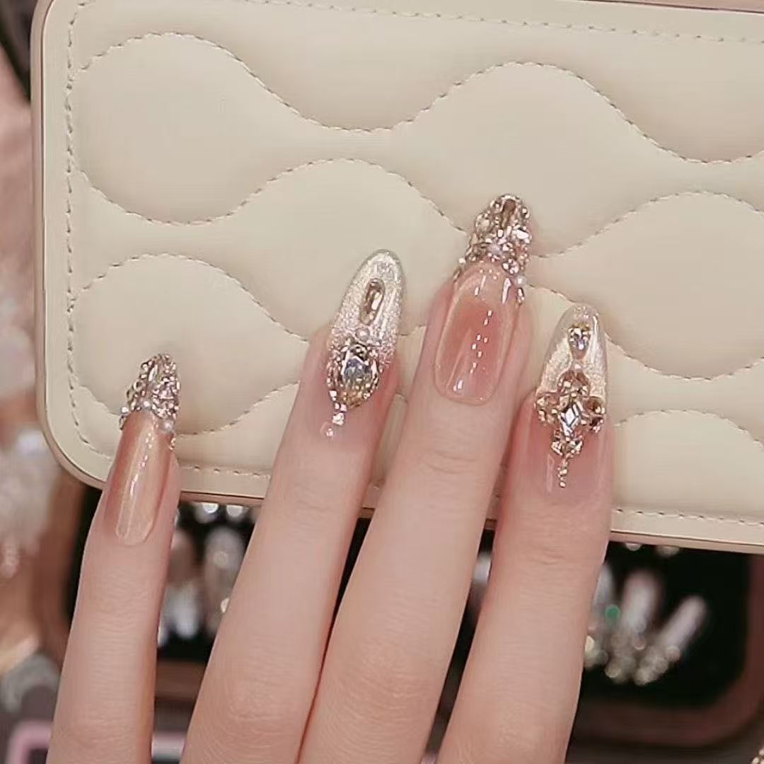 【维纳斯金纱】时尚清新纯欲高级感成品美甲穿戴式手工穿戴甲