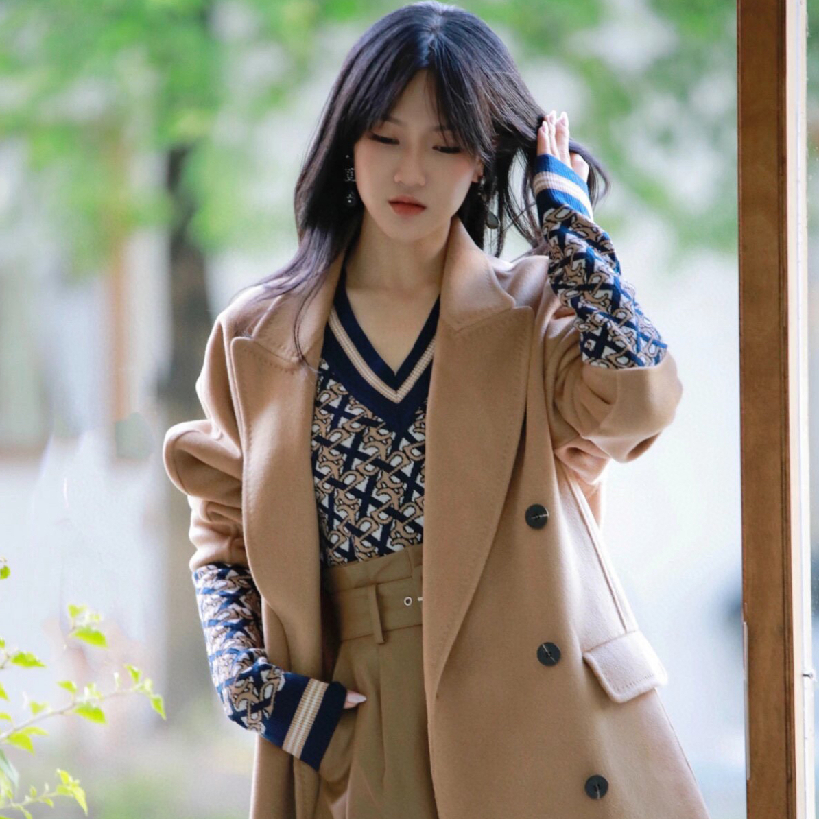 歌L思21年全标大货   奶茶咖色羊毛大衣