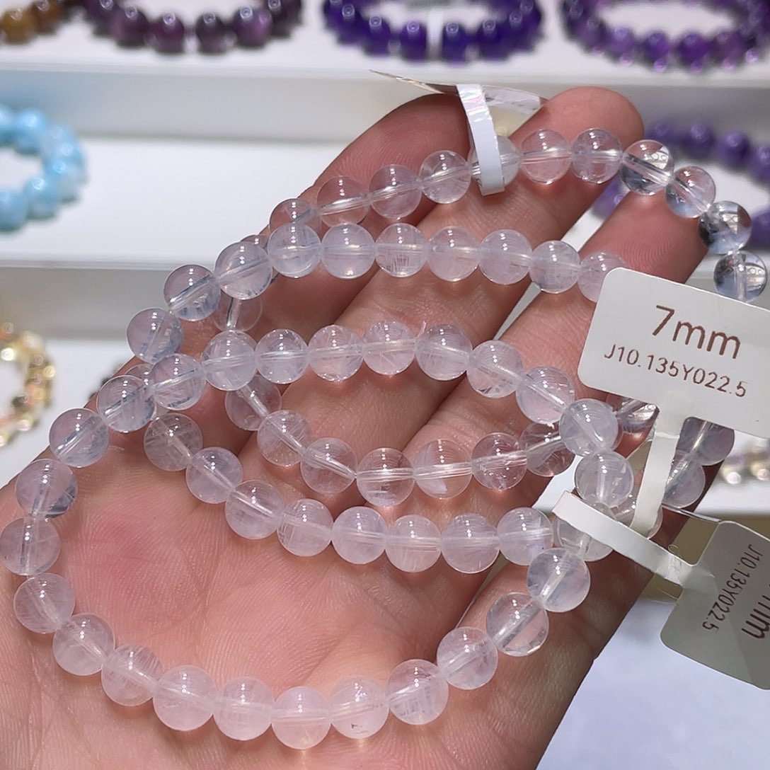 水晶手链未镶嵌老*蓝针7