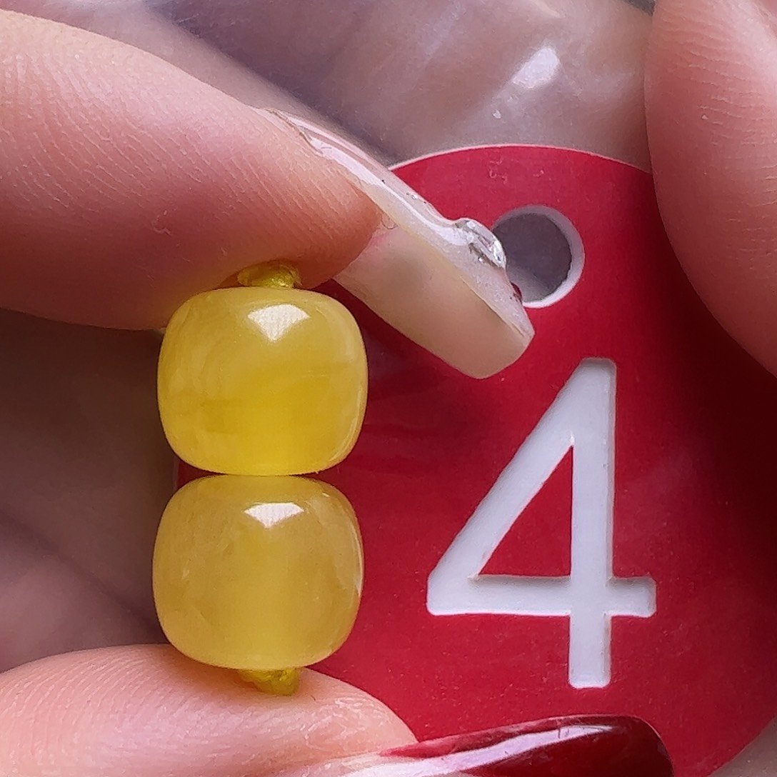 蜜蜡未镶嵌珠宝奇石9mm鸡油黄老型