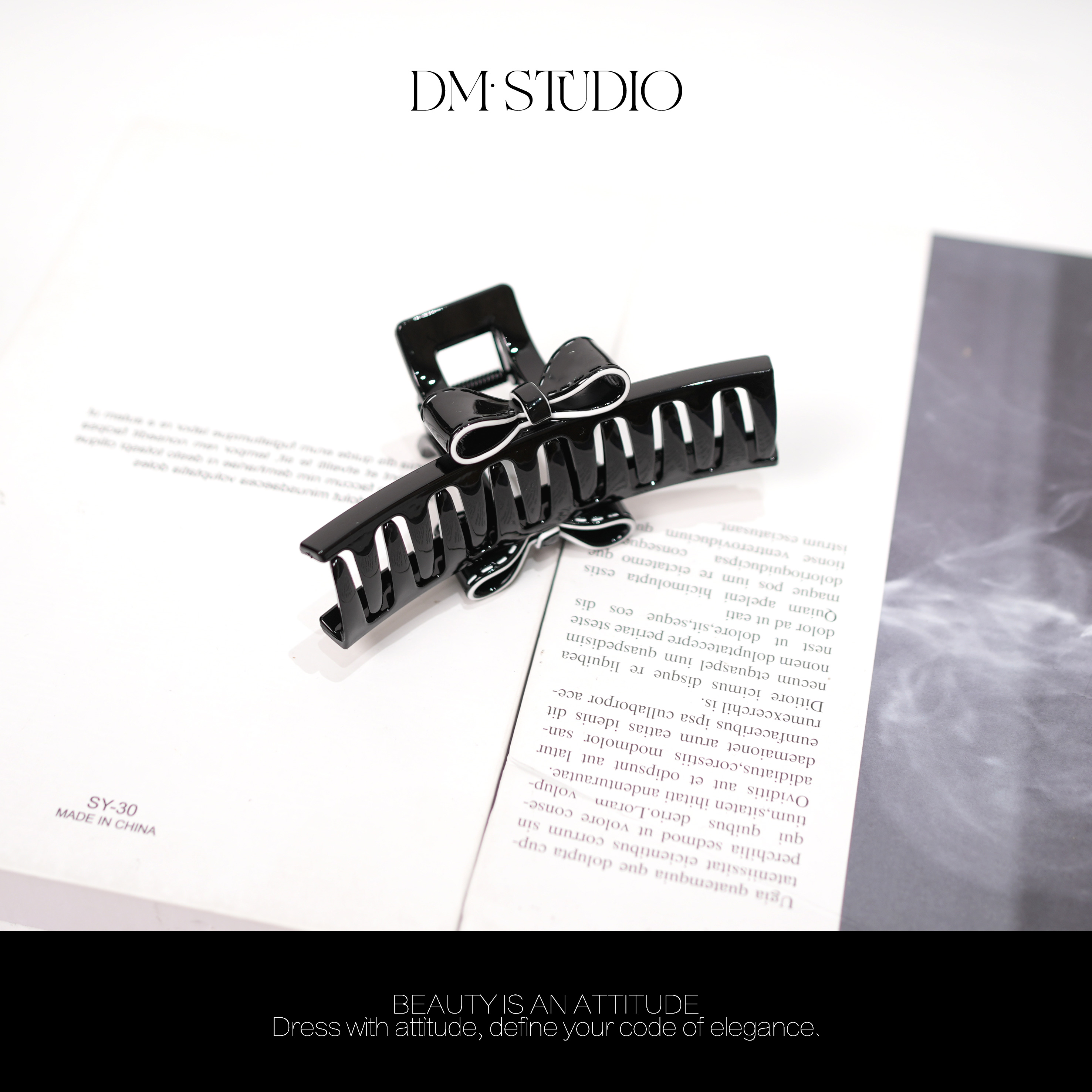 DEDM•STUDIO/气质时尚优雅简约个性蝴蝶结抓夹鲨鱼夹顶夹发饰8236