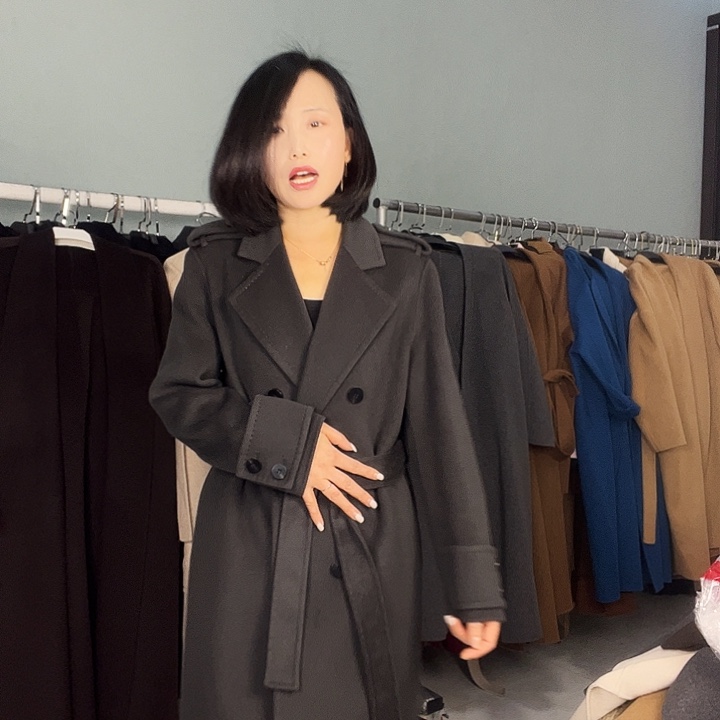 双面呢大衣孤品M码