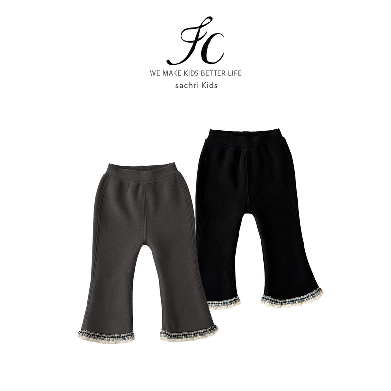 晶晶家【现发】摩登裤时髦儿童微喇裤秋冬加绒女童外穿打底裤IS867